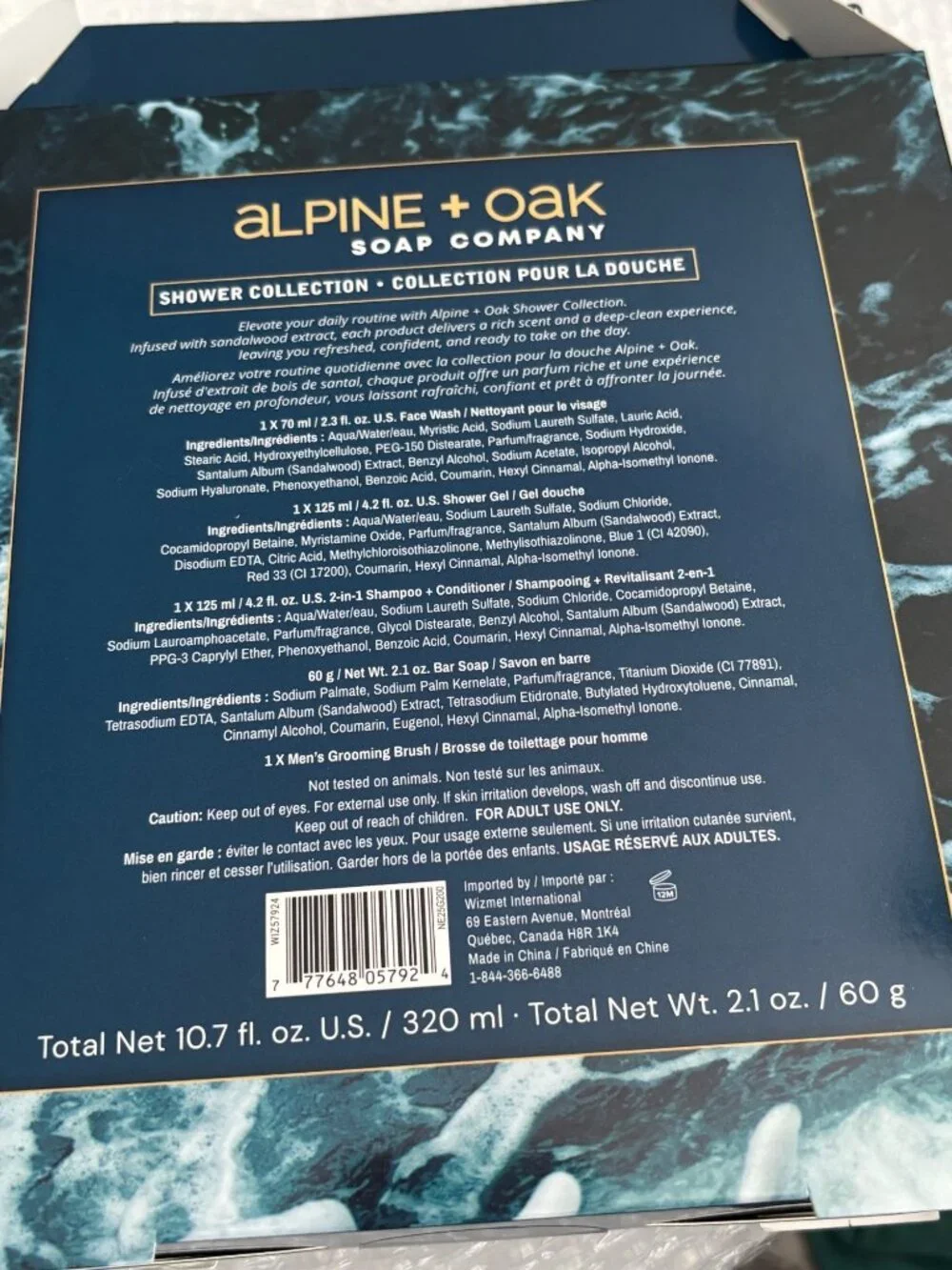 Alpine + Oak Mens Sandalwood Shower Collection With Face Wash Shower Gel 2-In-1
